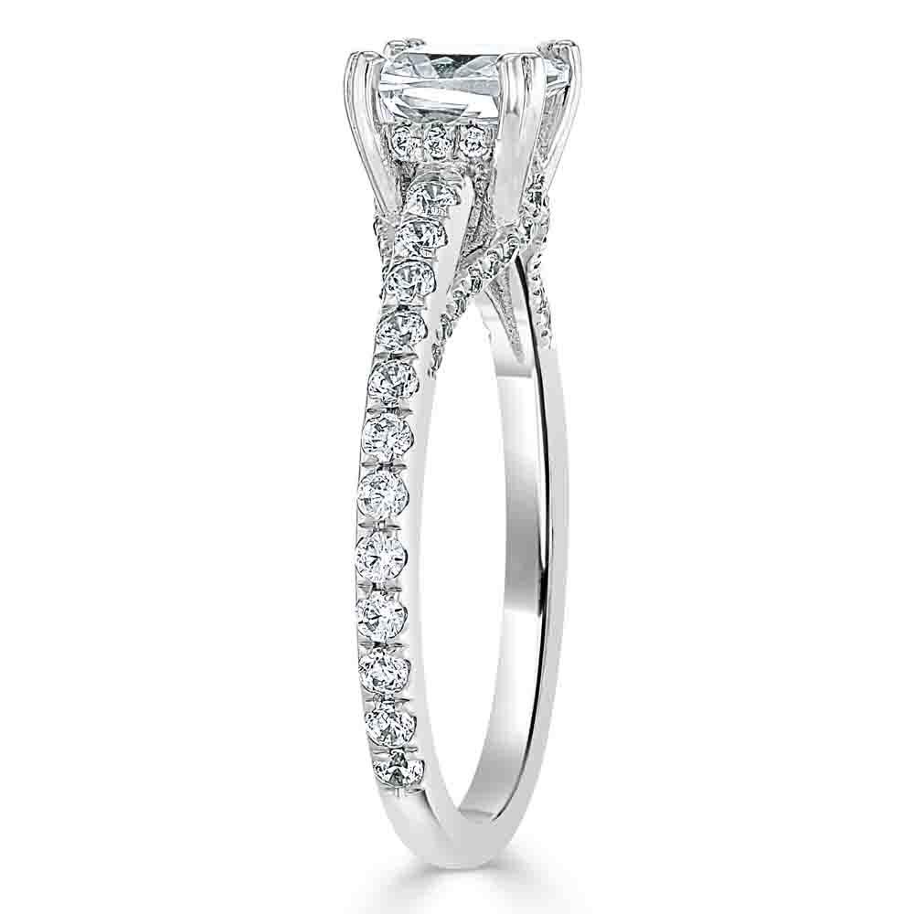 The Clara — Cushion Lab Diamond Tiffany Solitaire Engagement Ring