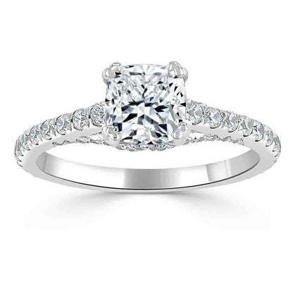 The Clara — Cushion Lab Diamond Tiffany Solitaire Engagement Ring