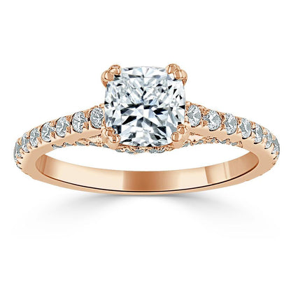 The Clara — Cushion Lab Diamond Tiffany Solitaire Engagement Ring