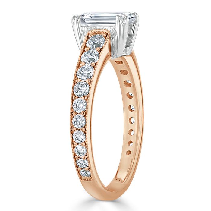 The Clara — Emerald Lab Diamond Tiffany Solitaire Engagement Ring
