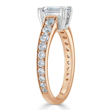 The Clara — Emerald Lab Diamond Tiffany Solitaire Engagement Ring