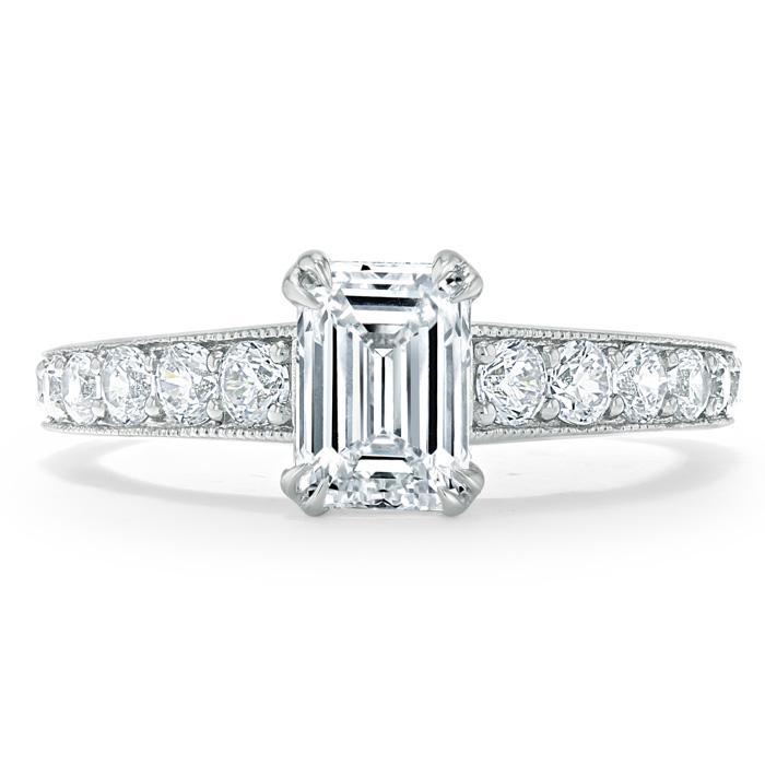 The Clara — Emerald Lab Diamond Tiffany Solitaire Engagement Ring