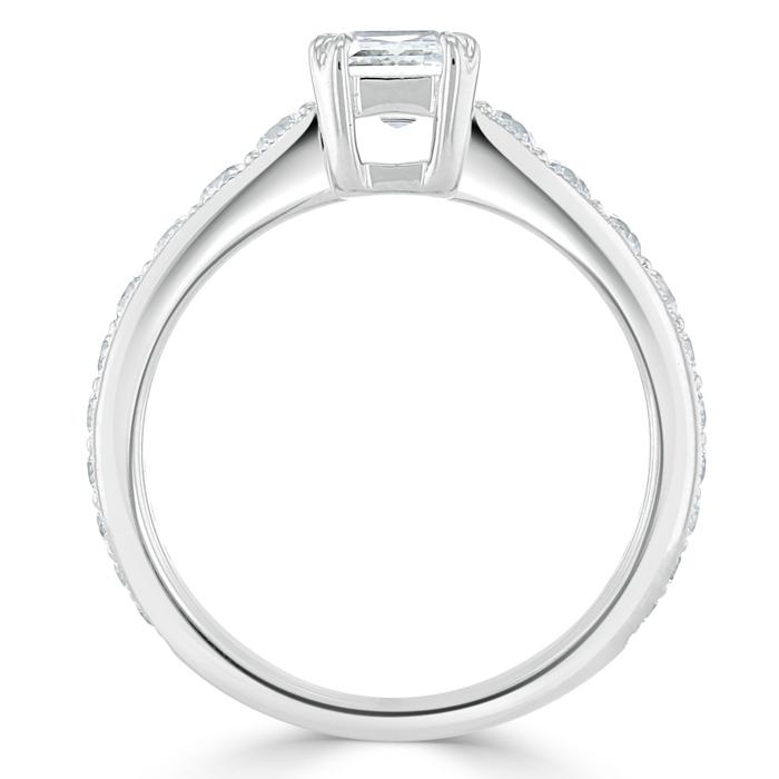 The Clara — Emerald Lab Diamond Tiffany Solitaire Engagement Ring