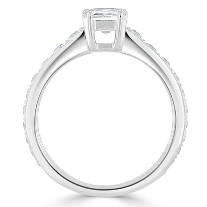 The Clara — Emerald Lab Diamond Tiffany Solitaire Engagement Ring
