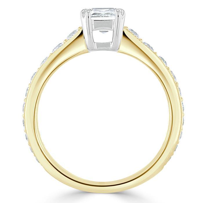 The Clara — Emerald Lab Diamond Tiffany Solitaire Engagement Ring