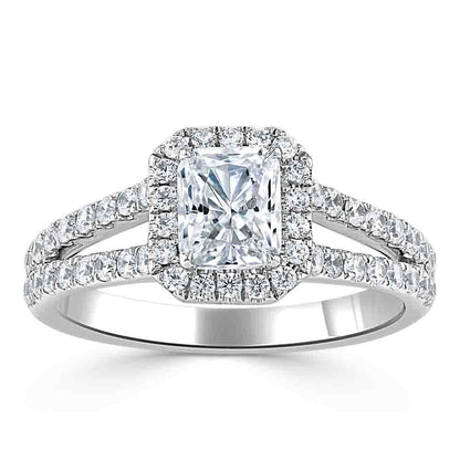 The Aurora — Radiant Lab Diamond Halo Engagement Ring III