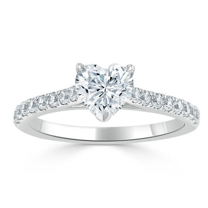 The Rose — Heart Lab Diamond Solitaire Engagement Ring