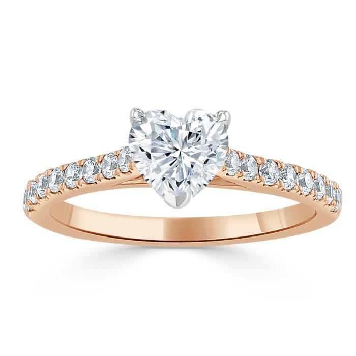 The Rose — Heart Lab Diamond Solitaire Engagement Ring