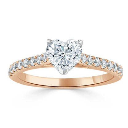 The Rose — Heart Lab Diamond Solitaire Engagement Ring