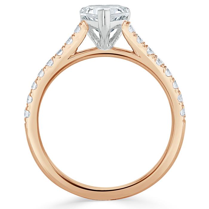 The Rose — Heart Lab Diamond Solitaire Engagement Ring