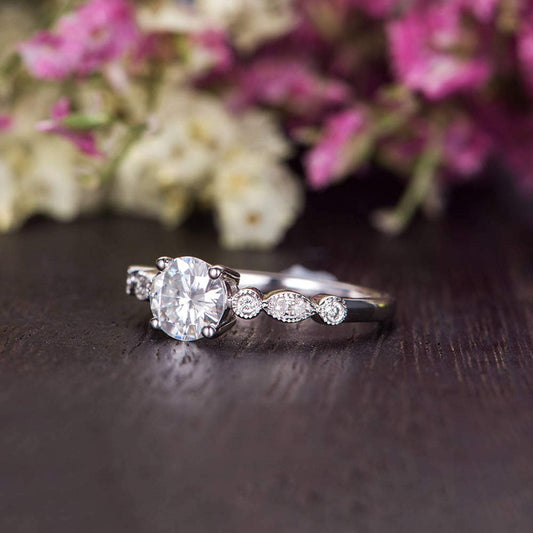 The Grace — Round Lab Diamond Vintage Engagement Ring IX