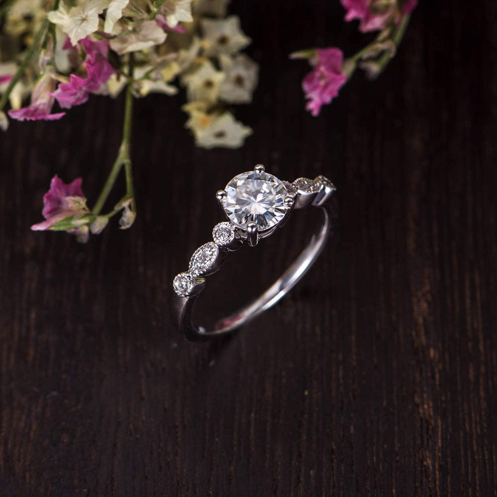 The Grace — Round Lab Diamond Vintage Engagement Ring IX