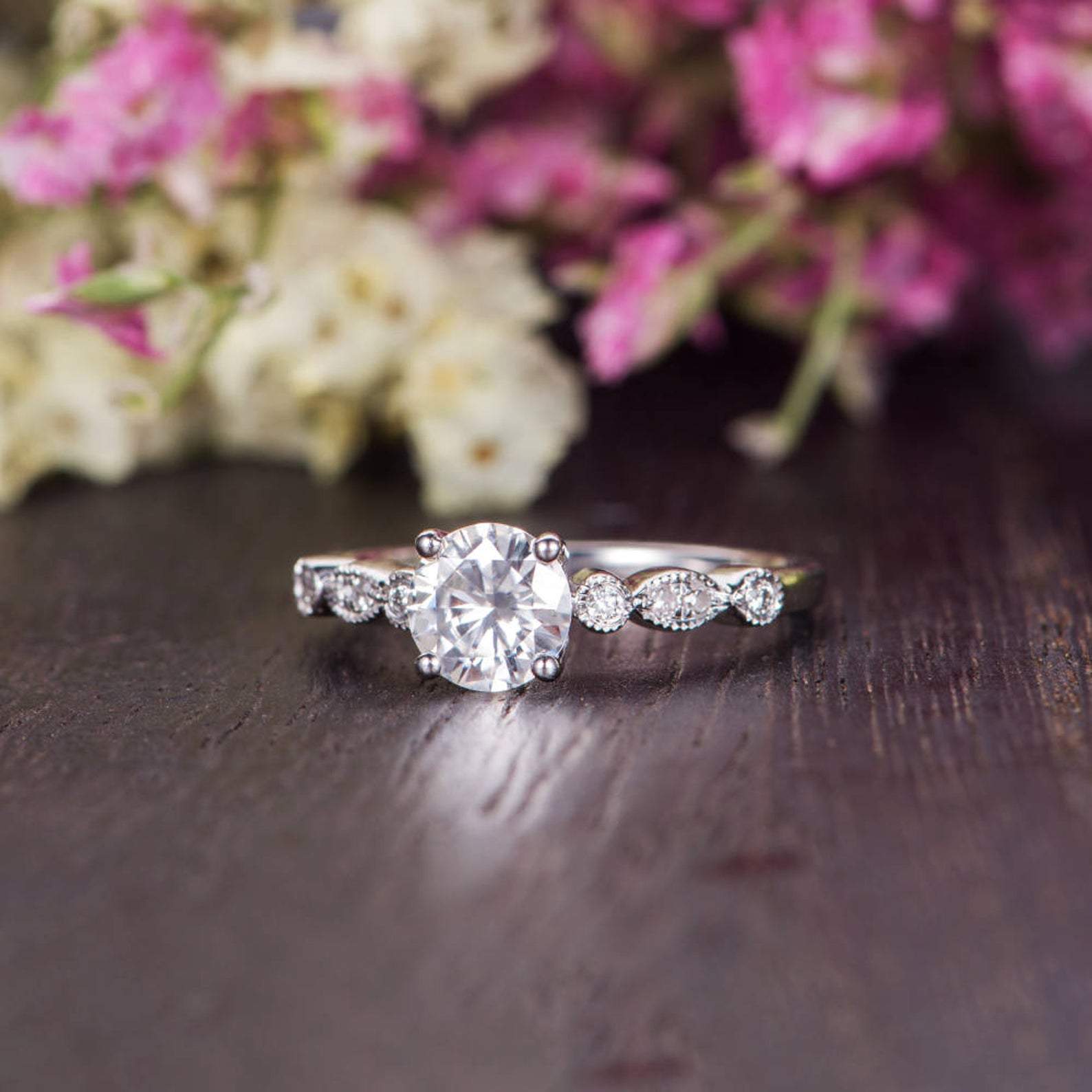 The Grace — Round Lab Diamond Vintage Engagement Ring IX