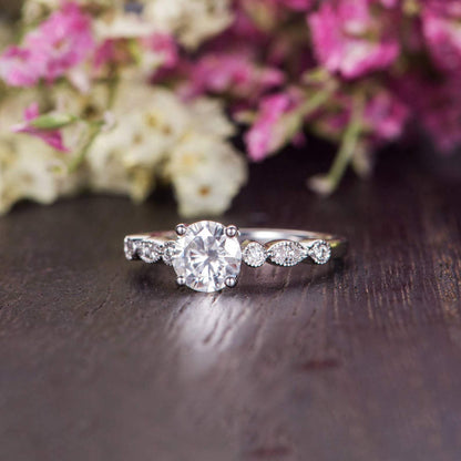 The Grace — Round Lab Diamond Vintage Engagement Ring IX