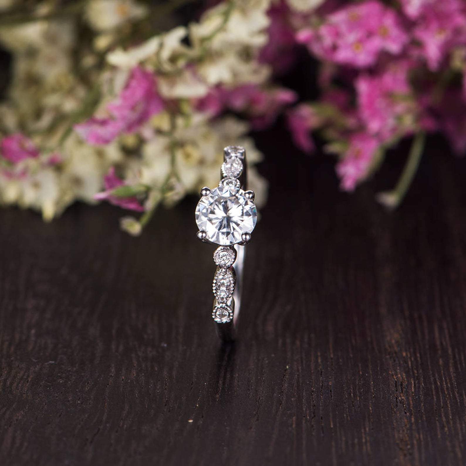 The Grace — Round Lab Diamond Vintage Engagement Ring IX
