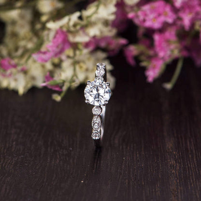 The Grace — Round Lab Diamond Vintage Engagement Ring IX