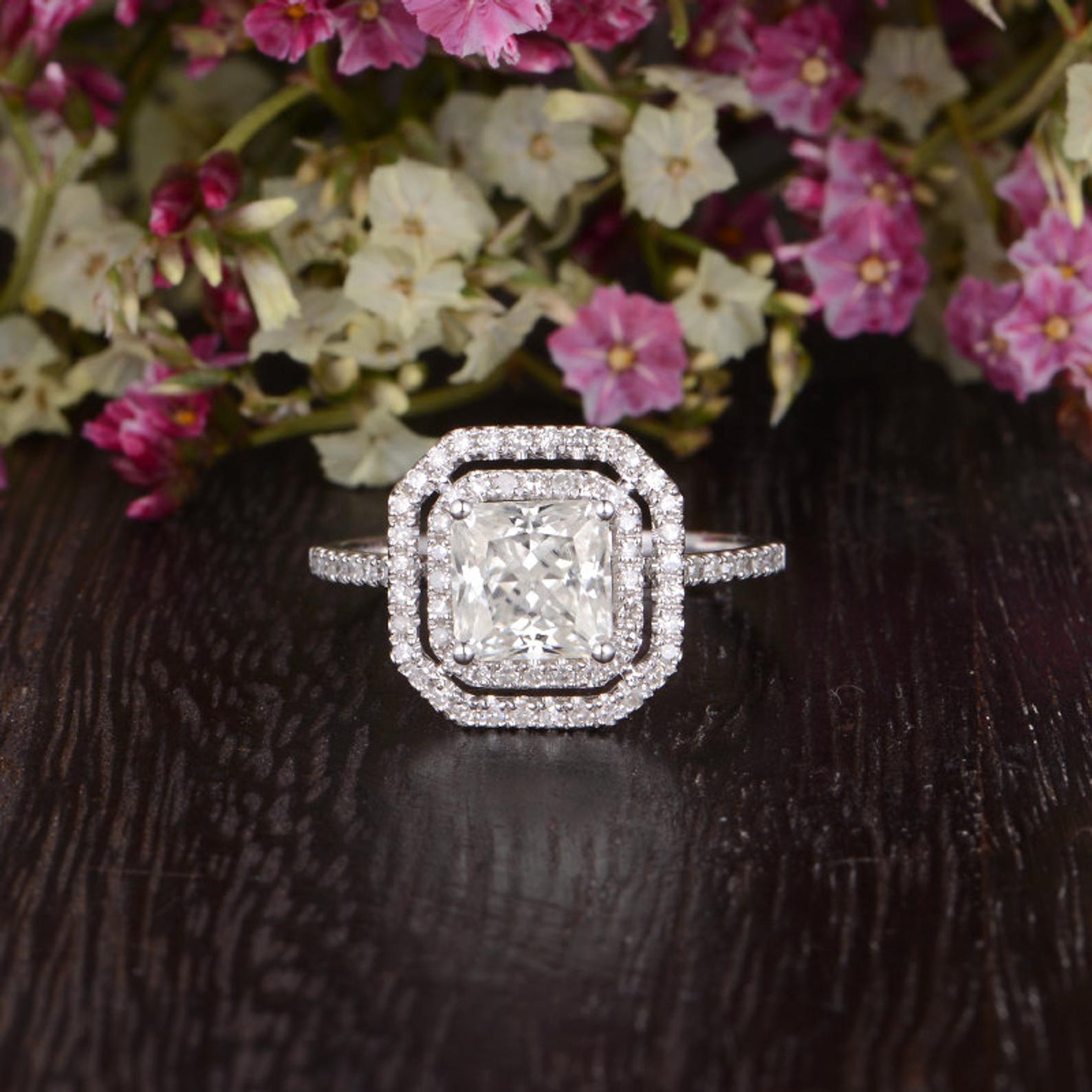 The Grace — Princess Lab Diamond Vintage Engagement Ring III
