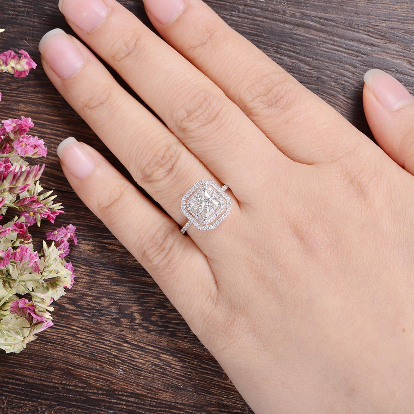 The Grace — Princess Lab Diamond Vintage Engagement Ring III
