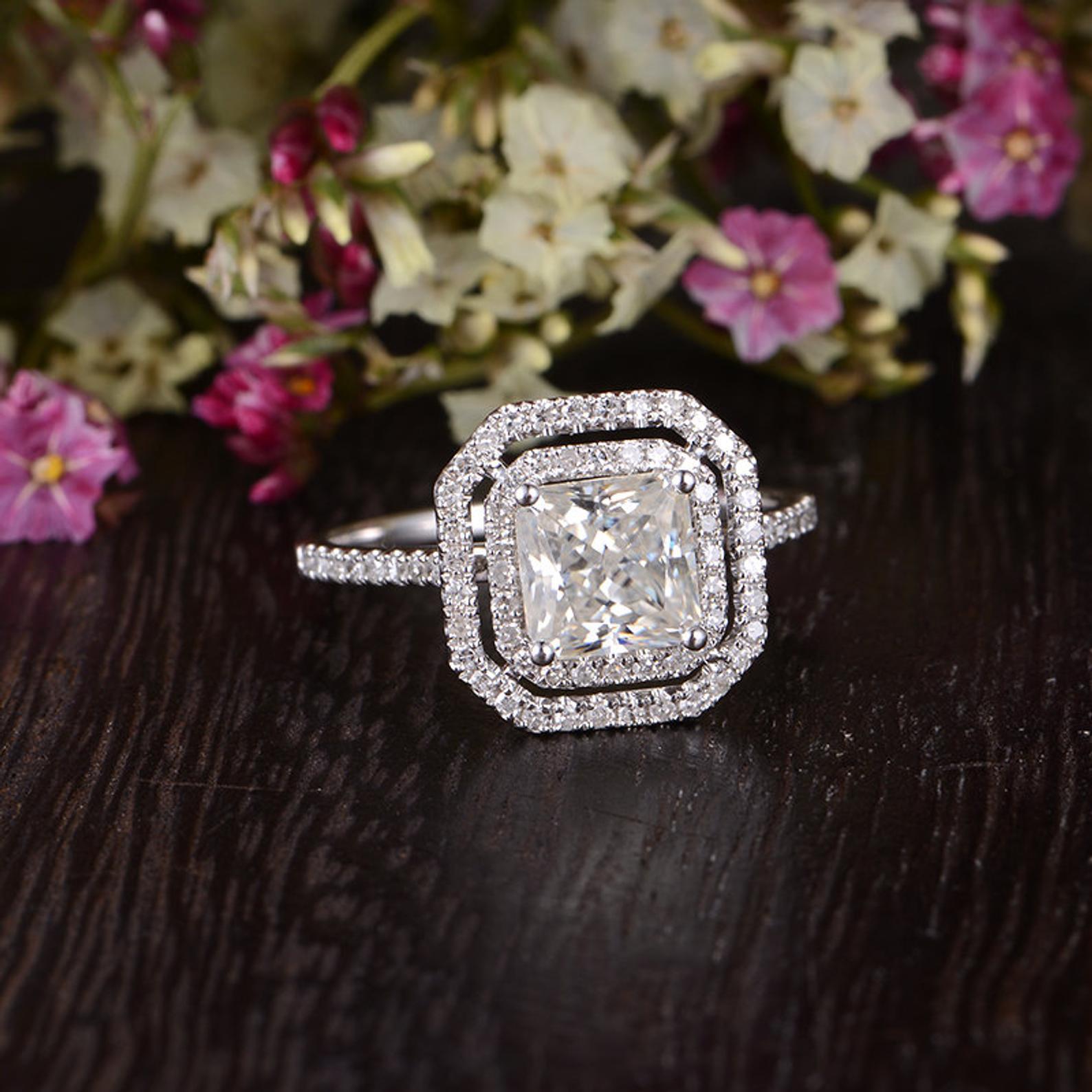 The Grace — Princess Lab Diamond Vintage Engagement Ring III