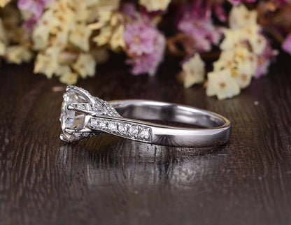 The Grace — Round Lab Diamond Vintage Engagement Ring V