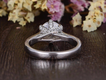 The Grace — Round Lab Diamond Vintage Engagement Ring V