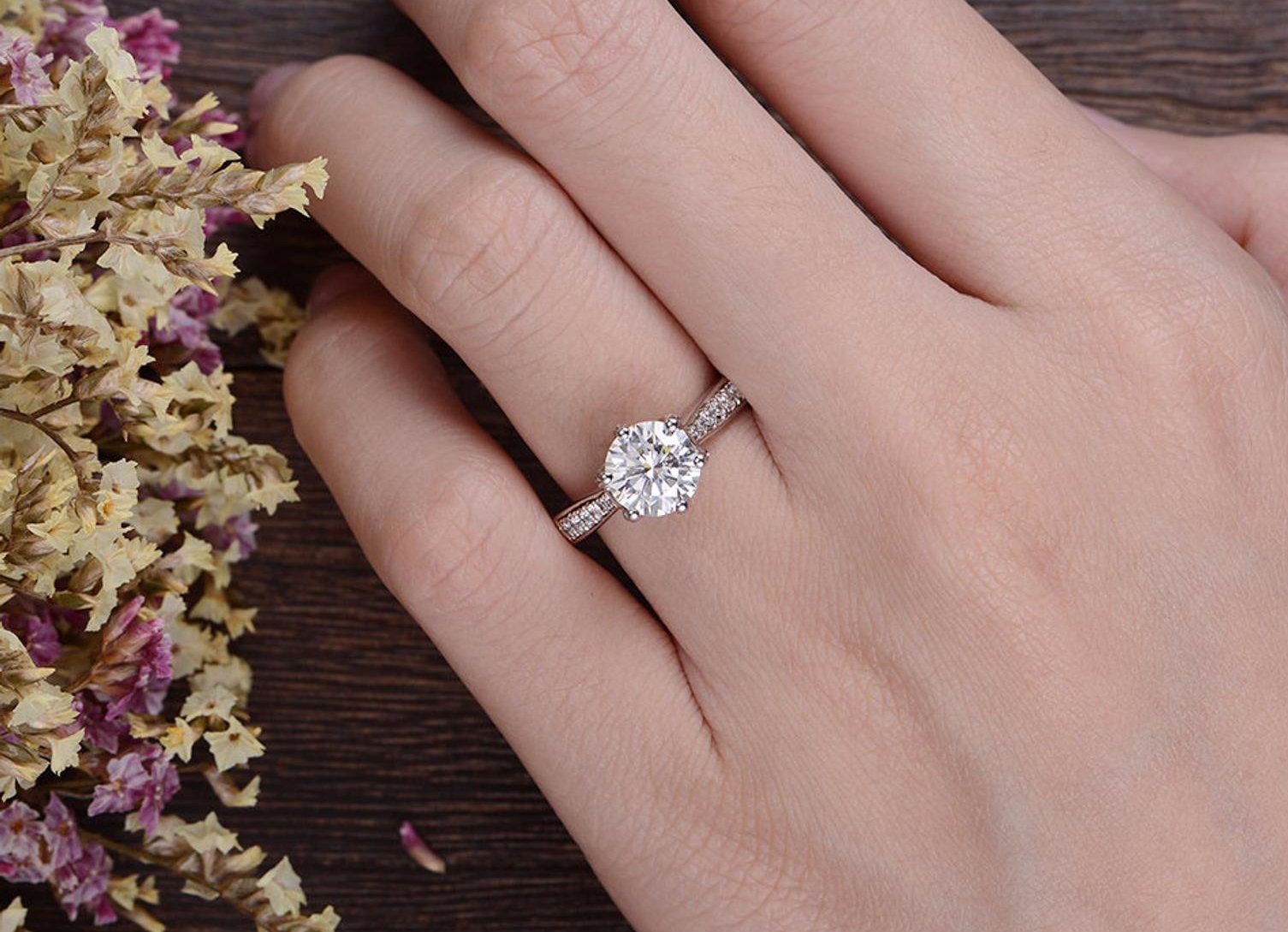The Grace — Round Lab Diamond Vintage Engagement Ring V