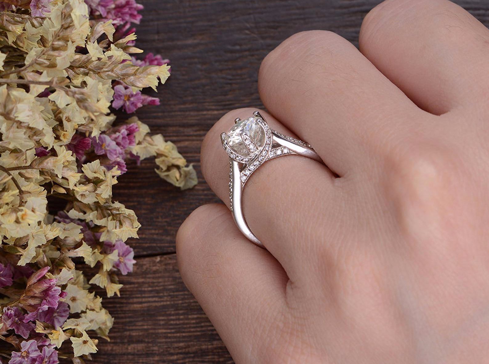 The Grace — Round Lab Diamond Vintage Engagement Ring V