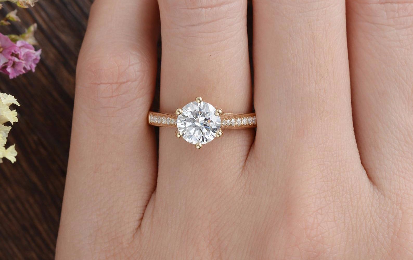 The Grace — Round Lab Diamond Vintage Engagement Ring V