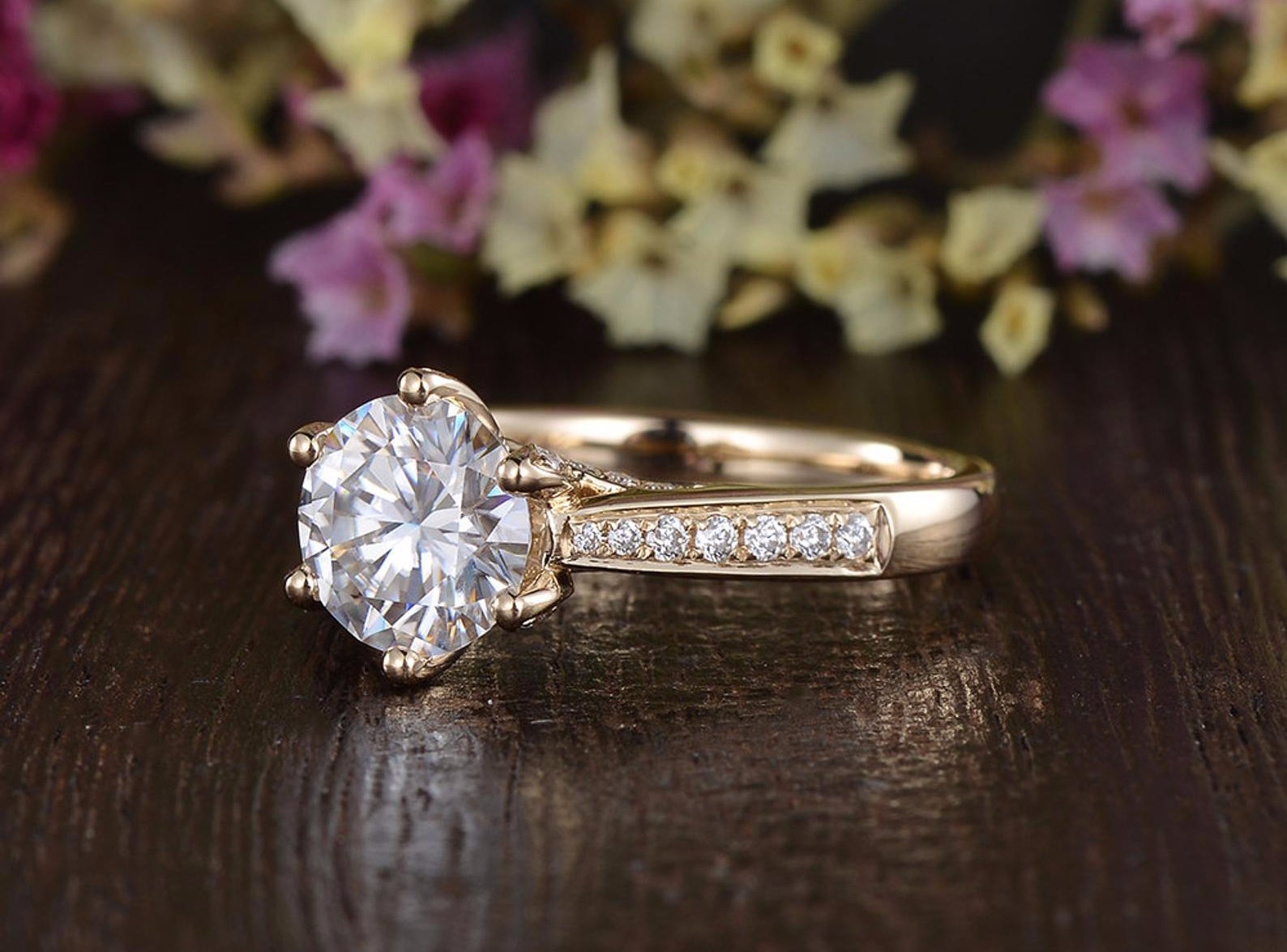 The Grace — Round Lab Diamond Vintage Engagement Ring V