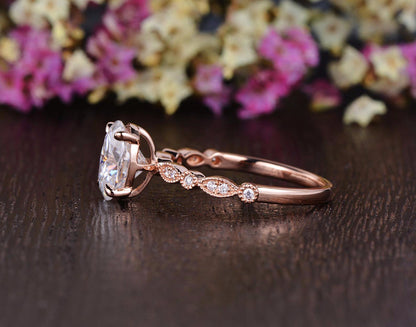 The Grace — Oval Lab Diamond Vintage Engagement Ring V