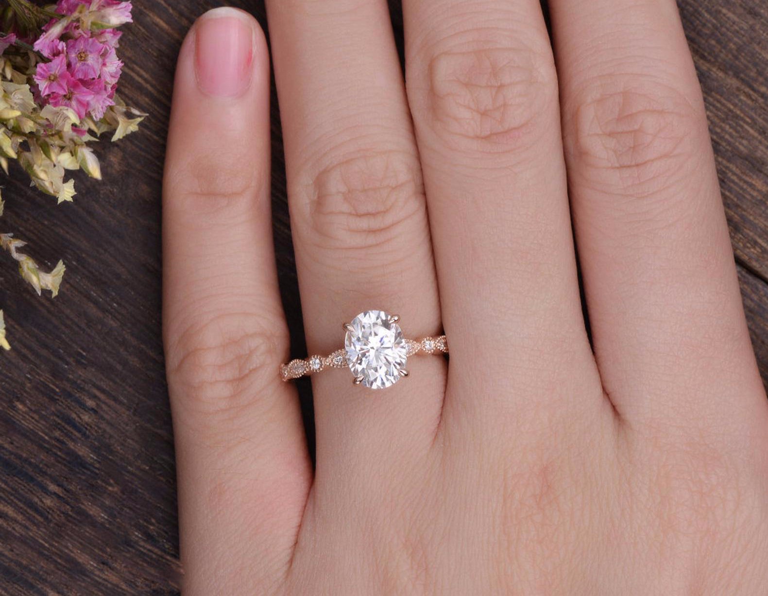 The Grace — Oval Lab Diamond Vintage Engagement Ring V