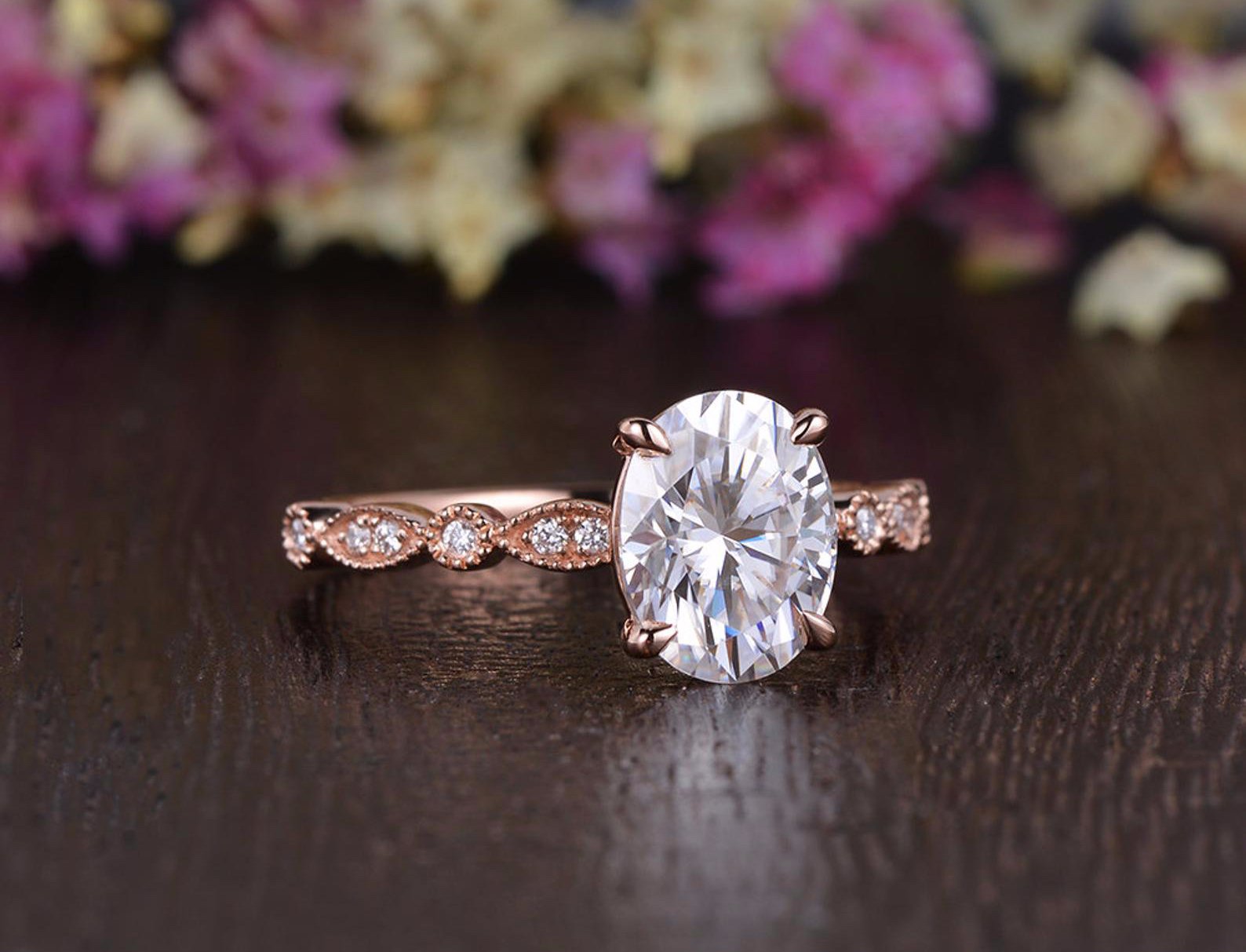 The Grace — Oval Lab Diamond Vintage Engagement Ring V