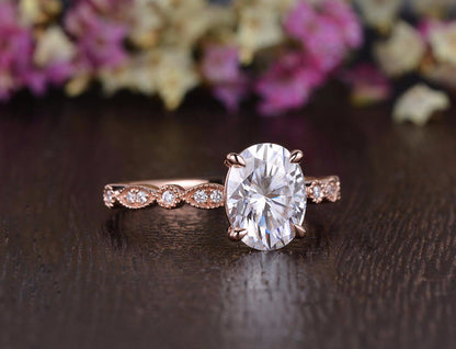 The Grace — Oval Lab Diamond Vintage Engagement Ring V
