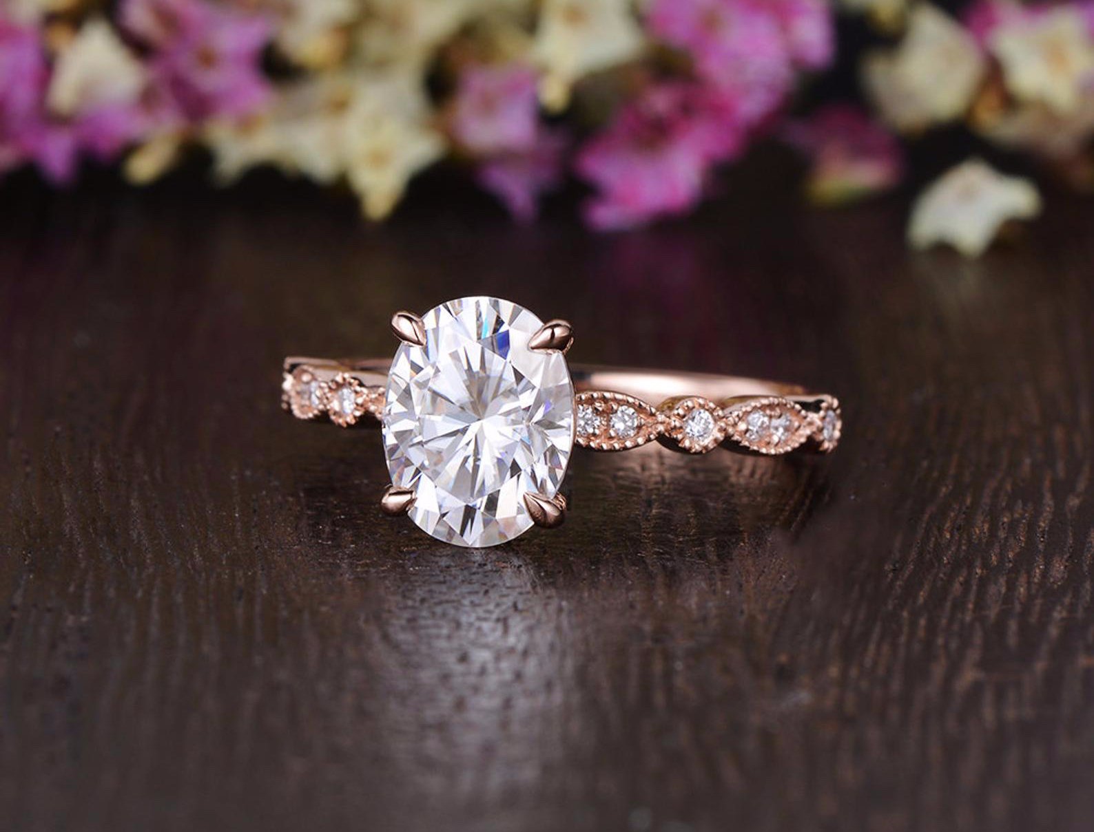 The Grace — Oval Lab Diamond Vintage Engagement Ring V