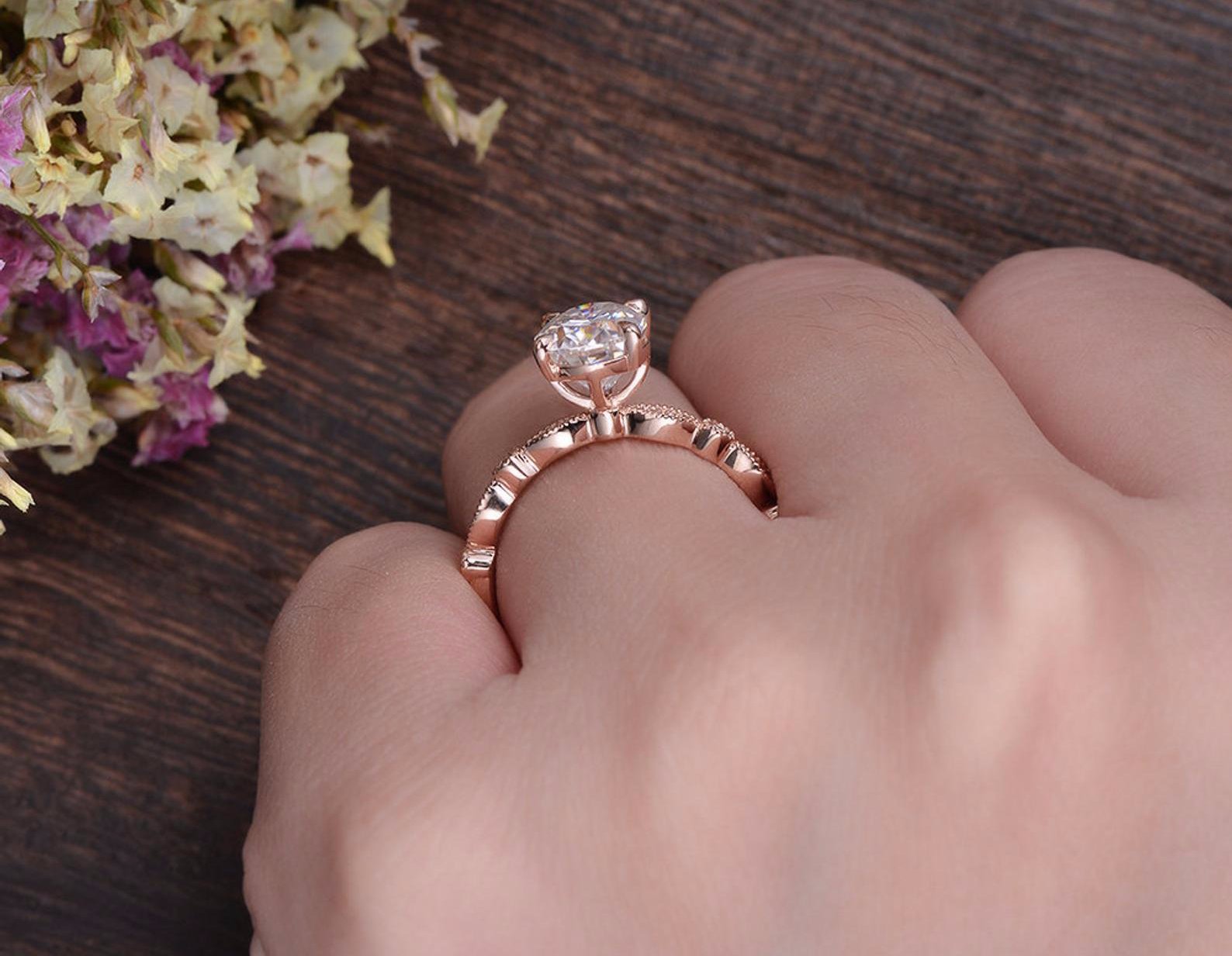 The Grace — Oval Lab Diamond Vintage Engagement Ring V