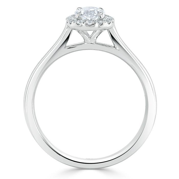 The Aurora — Oval Lab Diamond Halo Engagement Ring V