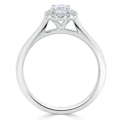 The Aurora — Oval Lab Diamond Halo Engagement Ring V