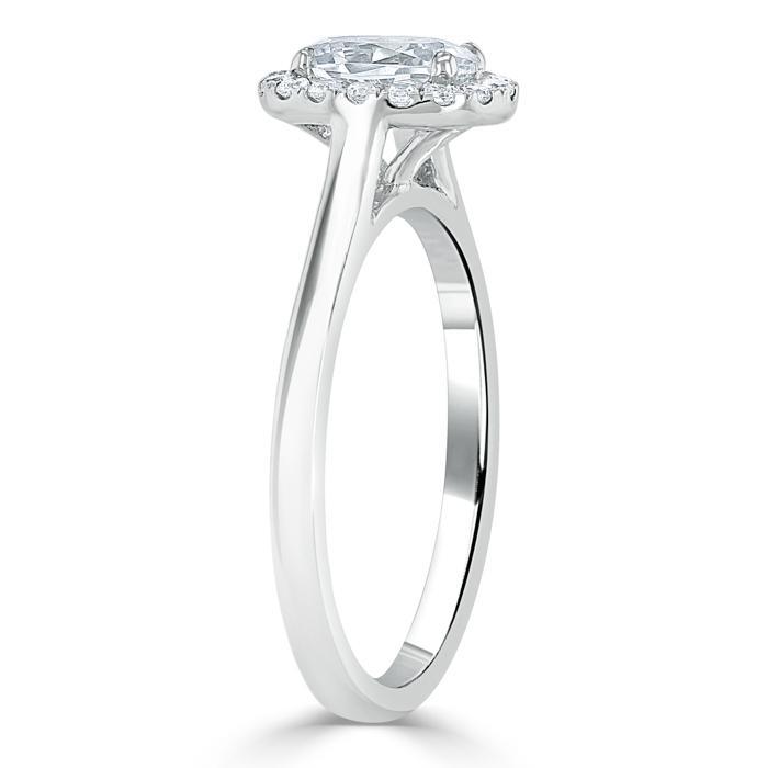 The Aurora — Oval Lab Diamond Halo Engagement Ring V