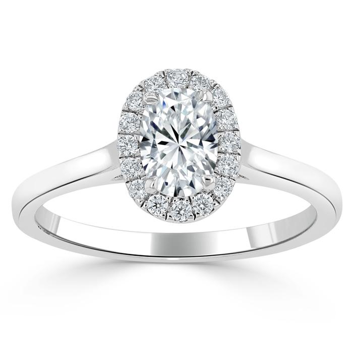 The Aurora — Oval Lab Diamond Halo Engagement Ring V
