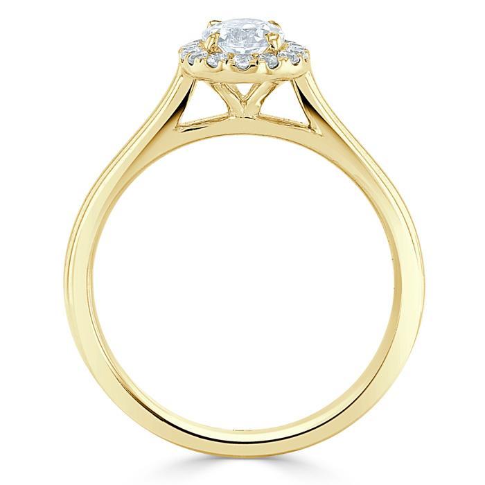 The Aurora — Oval Lab Diamond Halo Engagement Ring V