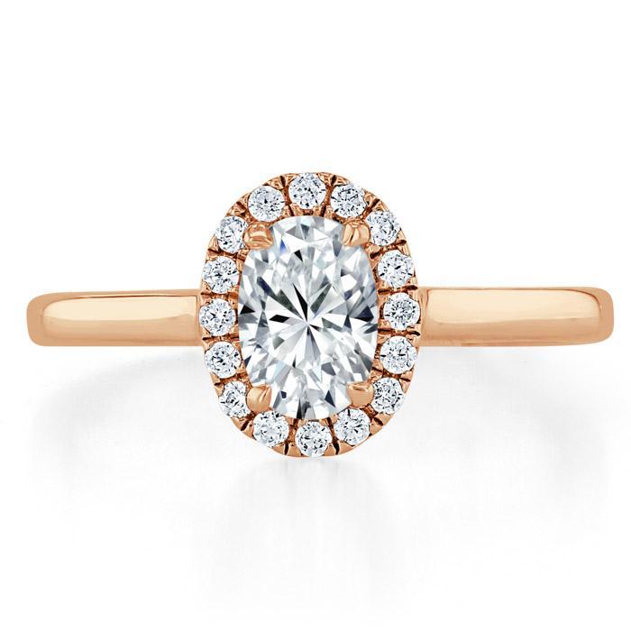 The Aurora — Oval Lab Diamond Halo Engagement Ring V