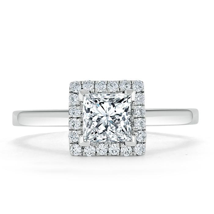 The Aurora — Princess Lab Diamond Halo Engagement Ring