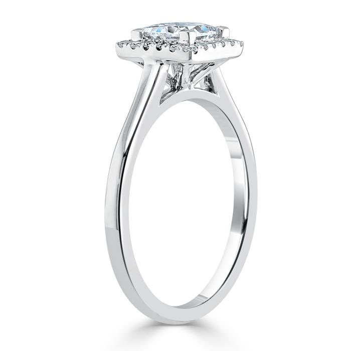 The Aurora — Princess Lab Diamond Halo Engagement Ring