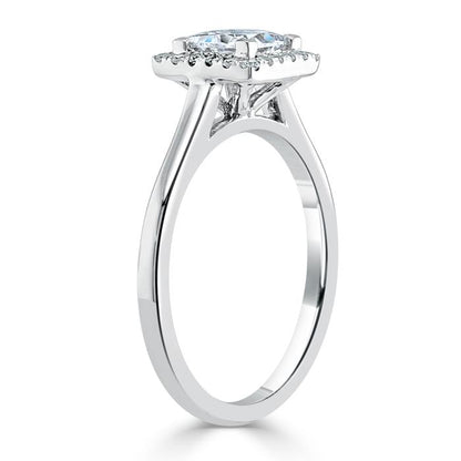 The Aurora — Princess Lab Diamond Halo Engagement Ring