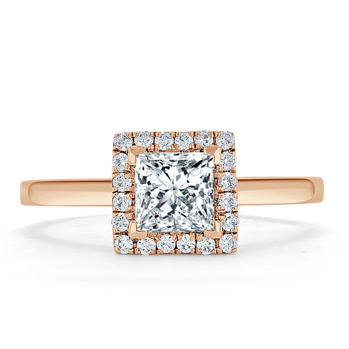 The Aurora — Princess Lab Diamond Halo Engagement Ring