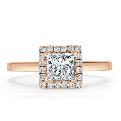 The Aurora — Princess Lab Diamond Halo Engagement Ring