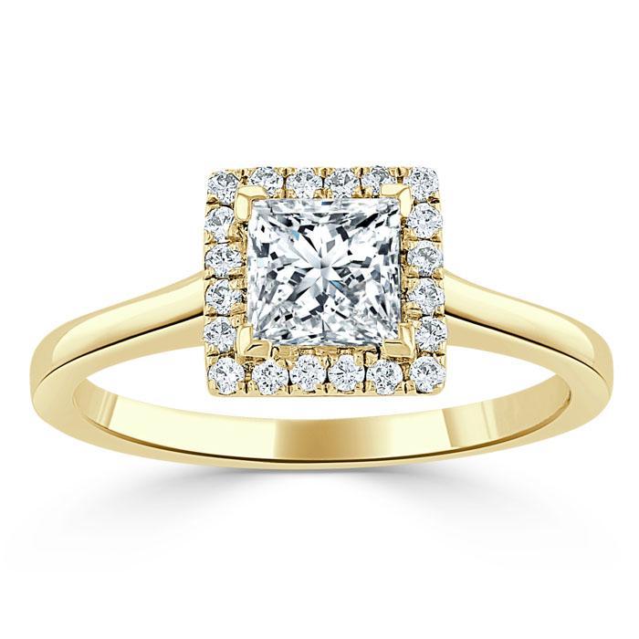 The Aurora — Princess Lab Diamond Halo Engagement Ring