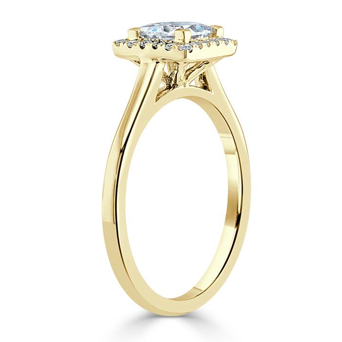 The Aurora — Princess Lab Diamond Halo Engagement Ring