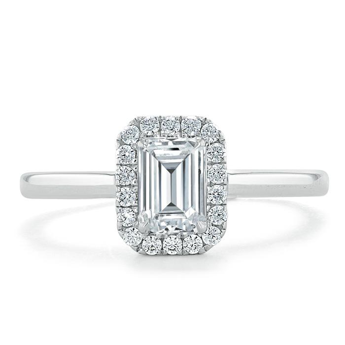 The Aurora — Emerald Lab Diamond Halo Engagement Ring III