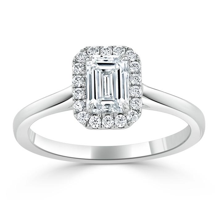 The Aurora — Emerald Lab Diamond Halo Engagement Ring III